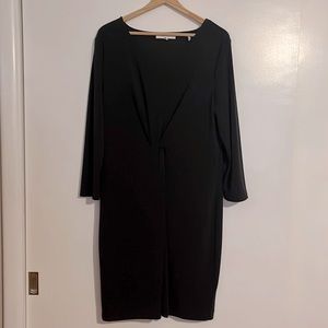 Lark & Ro 3/4 Sleeve, V-Neck Black Dress size 16
